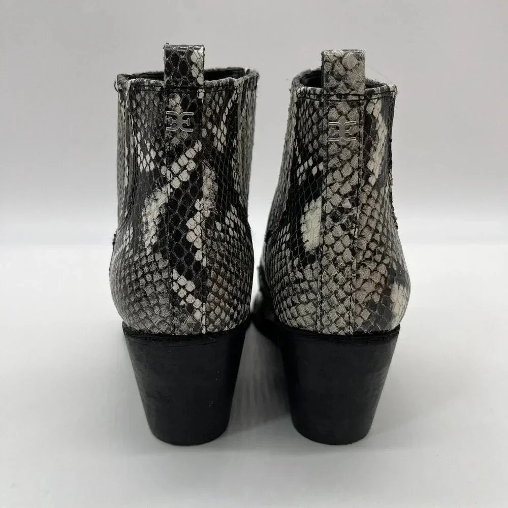 Sam Edelman Leather Snake Python Print Petty Ankl… - image 7